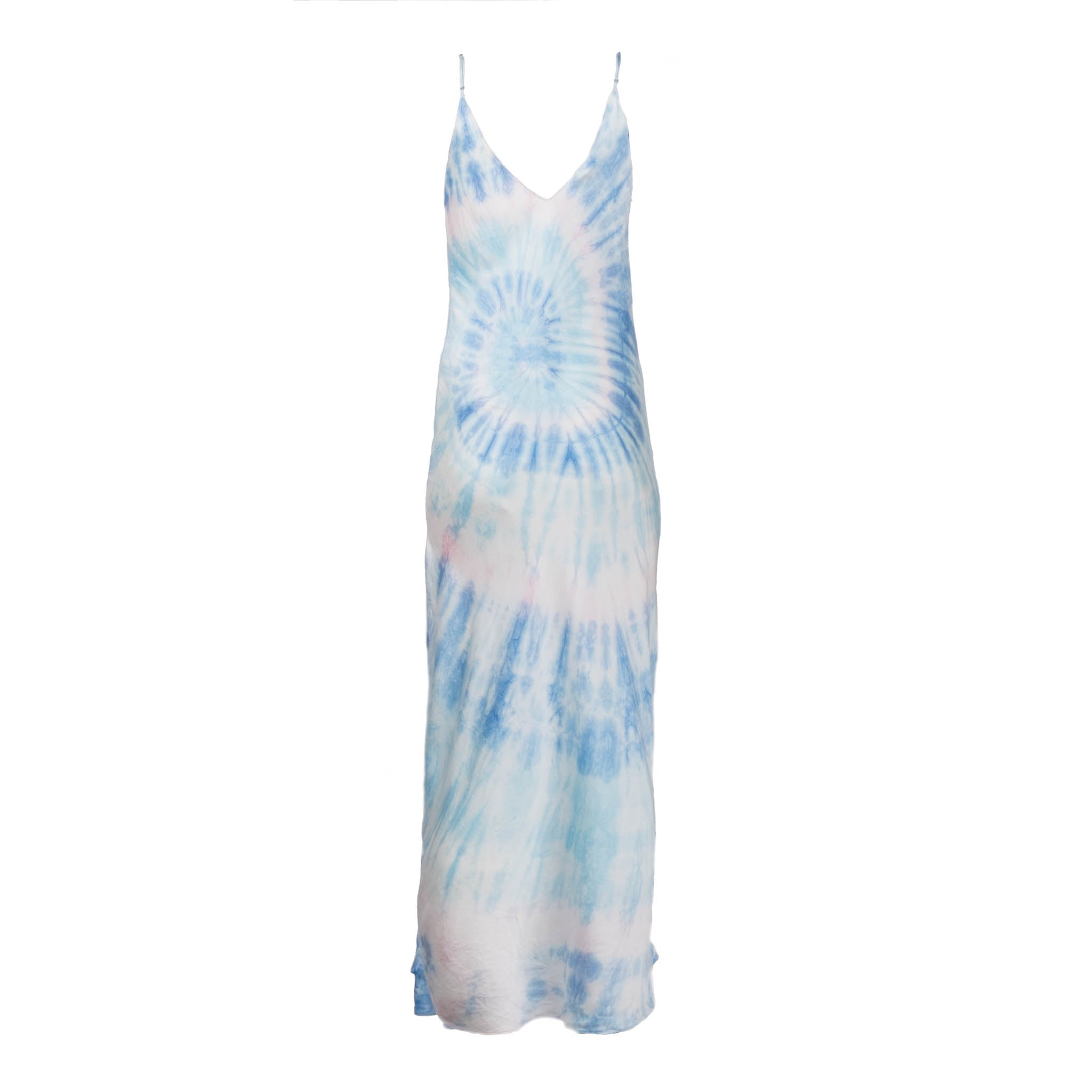 Blue Multi Tie Dye Long Slip Dress | Dannijo